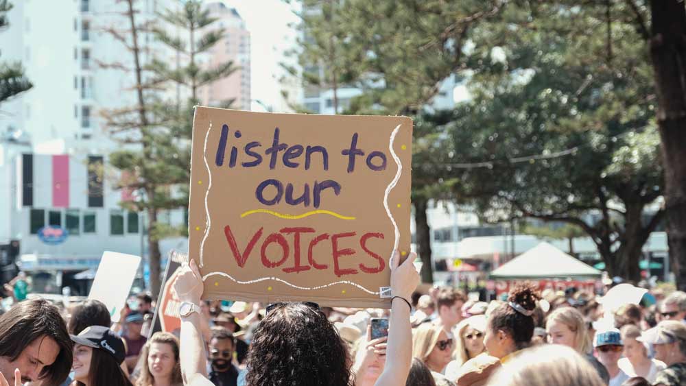 listen to our voices students protesting